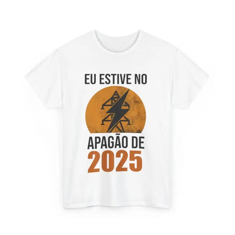 T-shirt Unissexo de Algodão Premium - Estive no apagão de 2025 - Image 6